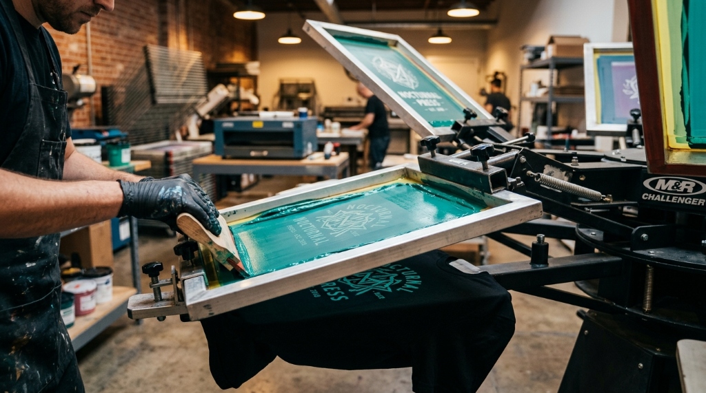 Screen printing press workshop